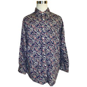 Cremieux Premium Paisley Shirt Men’s 3XB Long Sleeve Button Up Flip Cuff